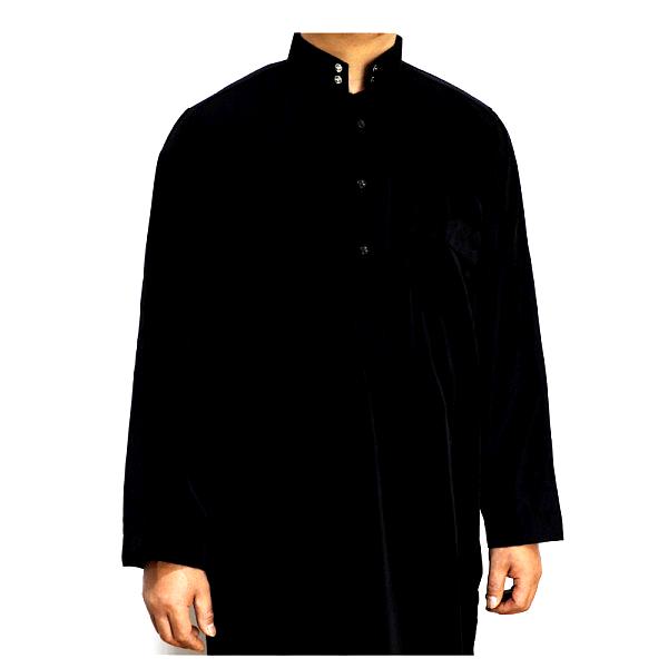 qamis noir homme